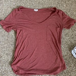 reddish orange t shirt